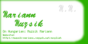 mariann muzsik business card